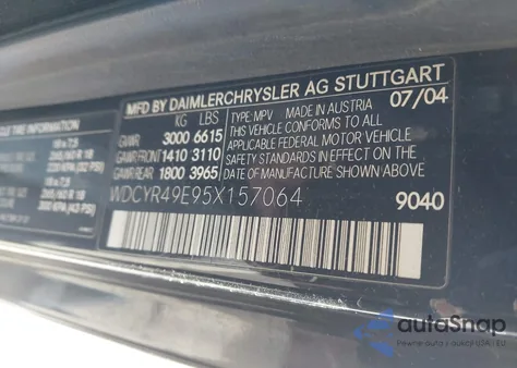 2005 Mercedes-Benz G 500 4Matic/Grand Edition 4Matic z USA, uszkodzony, nr VIN WDCYR49E95X157064